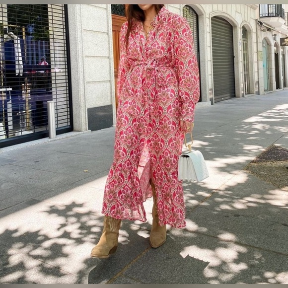 PRINT MIDI DRESS - Picture 2 of 13